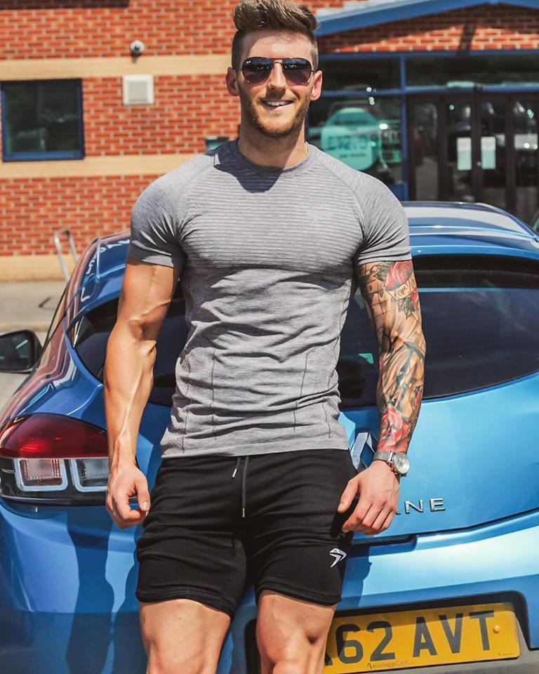 Exclusive Mens Workout T-Shirt — Gray — Size XXL — Side View