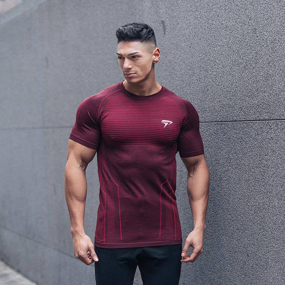 Exclusive Mens Workout T-Shirt — Gray — Size XXL — Lifestyle View