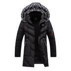 Exclusive Mid-length plus cashmere padded jacket — Dark blue — Size 4XL — Back View