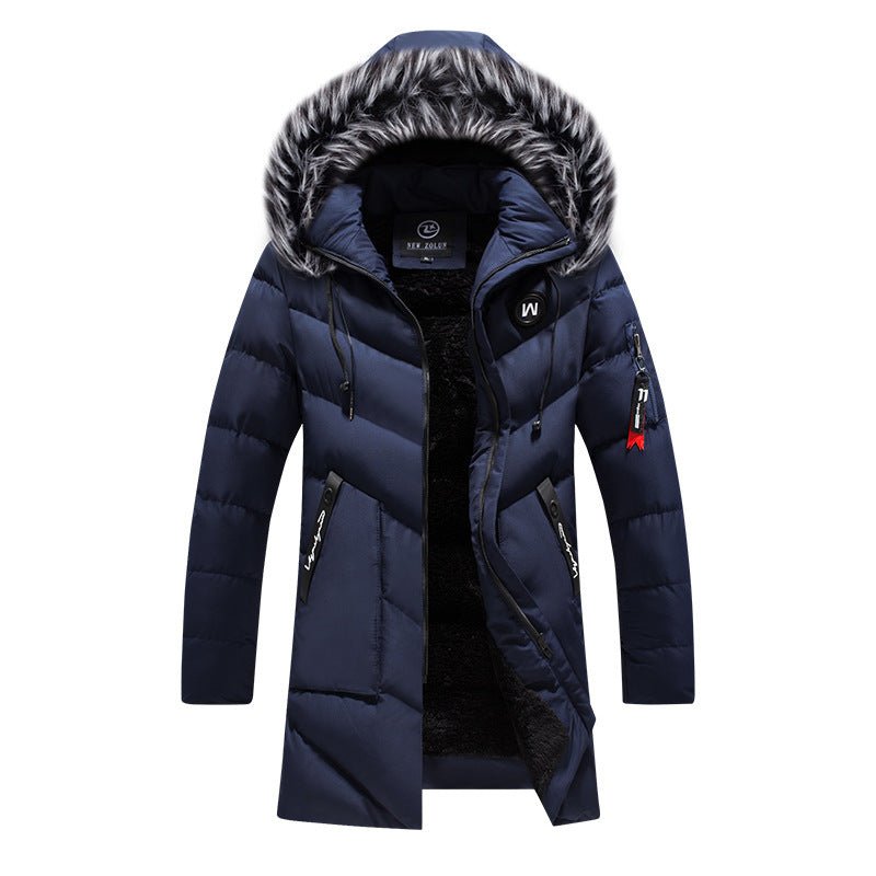 Exclusive Mid-length plus cashmere padded jacket — Dark blue — Size 4XL — Lifestyle View