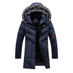 Exclusive Mid-length plus cashmere padded jacket — Dark blue — Size 4XL — Lifestyle View