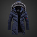 Exclusive Mid-length plus cashmere padded jacket — Dark blue — Size 4XL — Front View