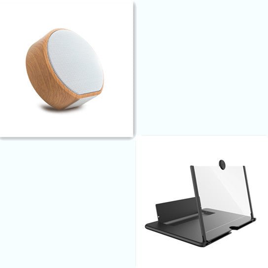 Exclusive Mini Wood Bluetooth Speaker | Retro Wooden Wireless — White set — Lifestyle View