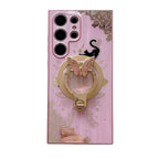 Exclusive Diamond Encrusted Butterfly Phone Case — White — Size Samsung S24 — Top View