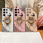 Exclusive Diamond Encrusted Butterfly Phone Case — White — Size Samsung S24 — Front View