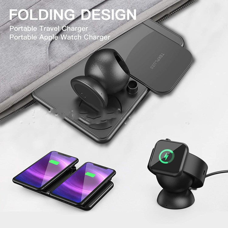 Exclusive Mobile Phone Watch Headset Wireless Charger — Black — Back View