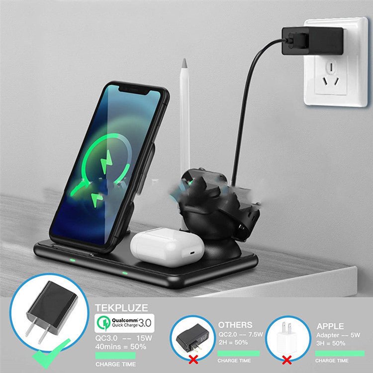 Exclusive Mobile Phone Watch Headset Wireless Charger — Black — Detail View