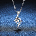 Exclusive Moissanite Clavicle Chain — 1Karat High Carbon Stone — Size 925 Silver — Front View