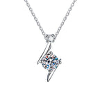 Exclusive Moissanite Clavicle Chain — 1Karat High Carbon Stone — Size 925 Silver — Top View