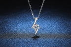 Exclusive Moissanite Clavicle Chain — 1Karat High Carbon Stone — Size 925 Silver — Detail View