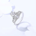 Exclusive Moissanite Ring Women's Crown Sterling Silver — K1248_white Moissanite Ring — Size No6 — Front View