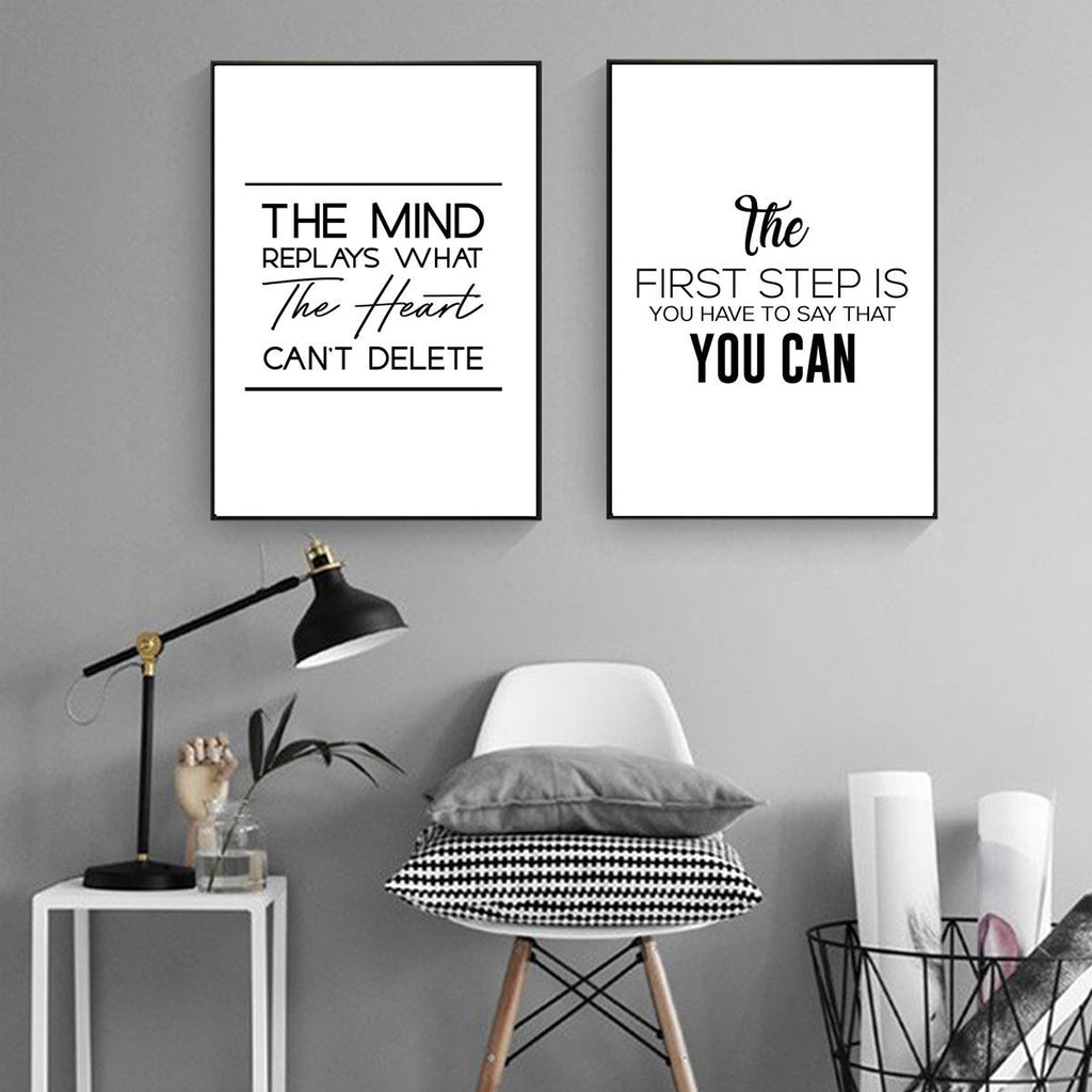 Exclusive Motivational Wall Art | Inspirational Quotes Canvas Print — White — Size 10x15cm — Top View