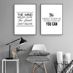 Exclusive Motivational Wall Art | Inspirational Quotes Canvas Print — White — Size 10x15cm — Top View