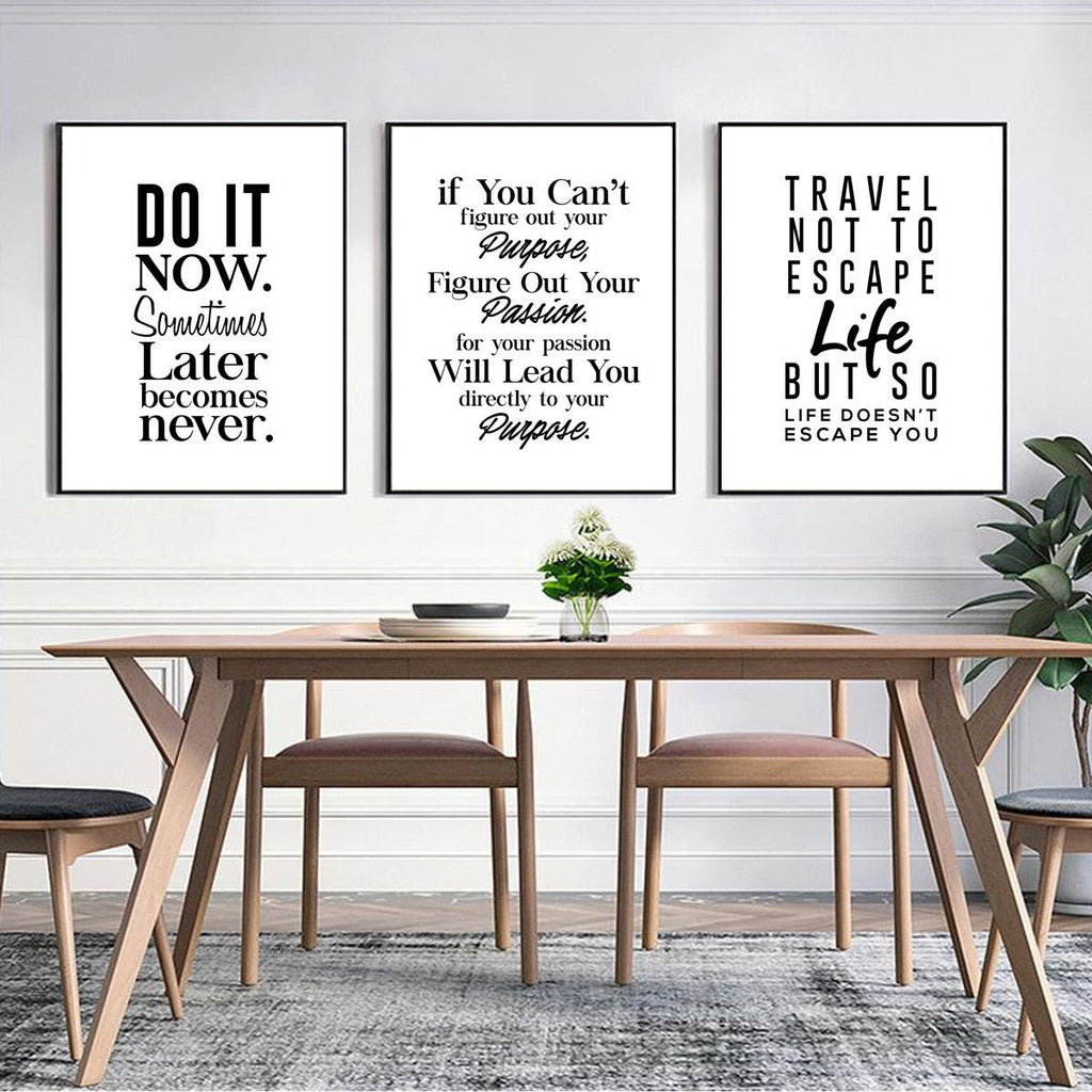 Exclusive Motivational Wall Art | Inspirational Quotes Canvas Print — White — Size 10x15cm — Side View