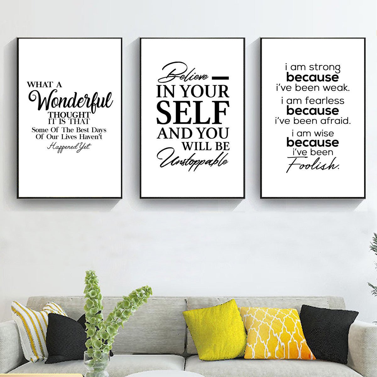 Exclusive Motivational Wall Art | Inspirational Quotes Canvas Print — White — Size 10x15cm — Detail View