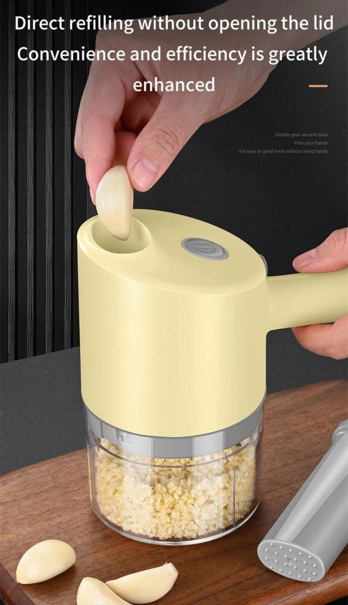 Exclusive Multi-functional Electric Vegetable Cutter — Yellow Gatling Chopper — Alternate View 22