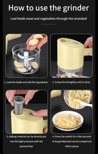 Exclusive Multi-functional Electric Vegetable Cutter — Yellow Gatling Chopper — Alternate View 14