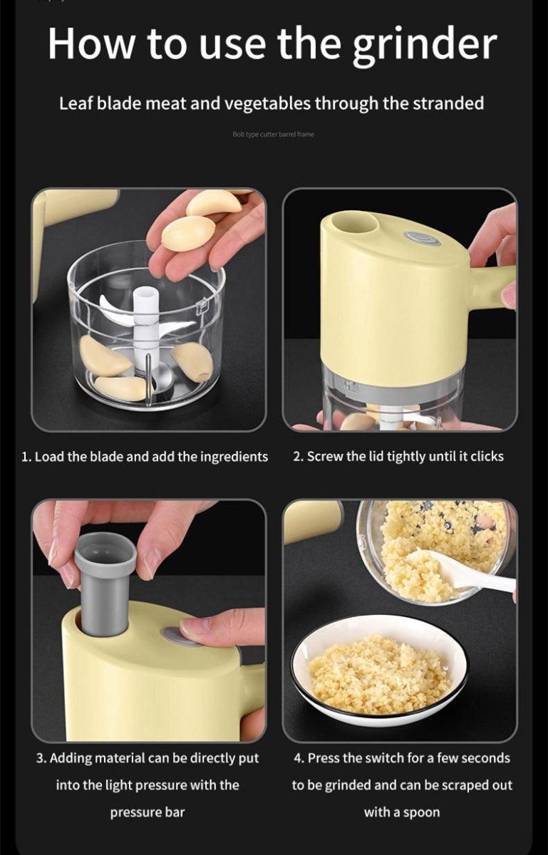 Exclusive Multi-functional Electric Vegetable Cutter — Yellow Gatling Chopper — Alternate View 14
