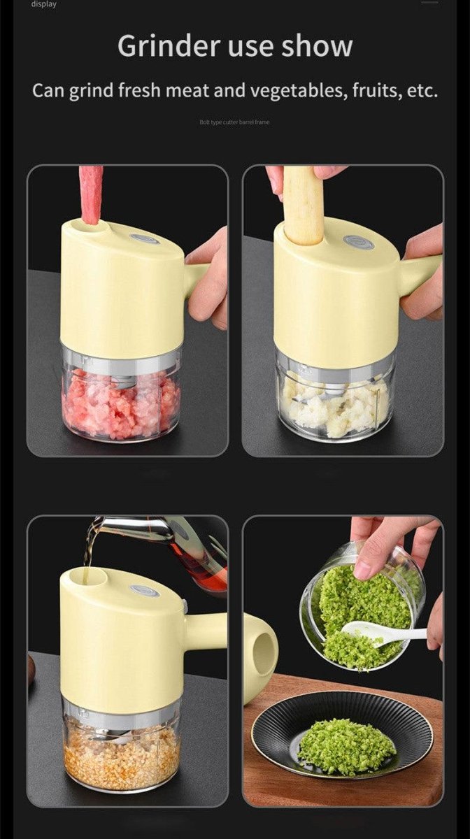 Exclusive Multi-functional Electric Vegetable Cutter — Yellow Gatling Chopper — Alternate View 17