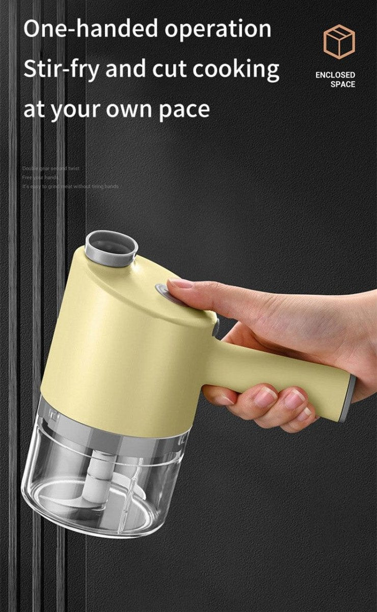 Exclusive Multi-functional Electric Vegetable Cutter — Yellow Gatling Chopper — Alternate View 18