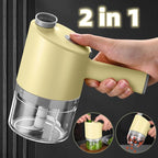 Exclusive Multi-functional Electric Vegetable Cutter — Yellow Gatling Chopper — Front View