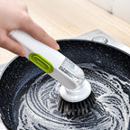 Exclusive Multi-Functional Liquid-Filled Cleaning Brush — White And Green — Top View