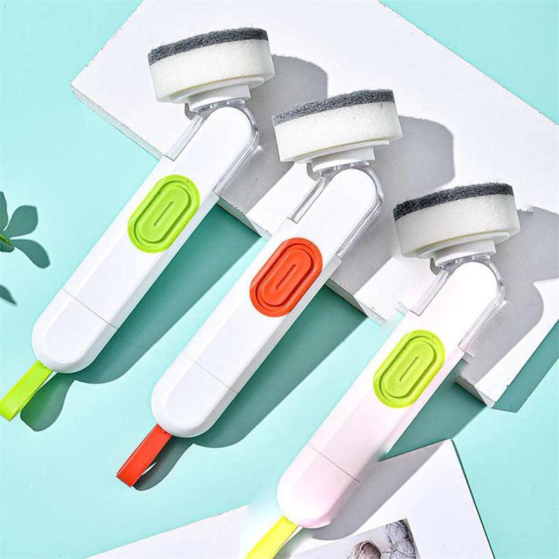 Exclusive Multi-Functional Liquid-Filled Cleaning Brush — White And Green — Lifestyle View