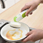 Exclusive Multi-Functional Liquid-Filled Cleaning Brush — White And Green — Back View