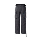 Exclusive Multi-pocket Contrast Zip Casual Baggy Pants — Dark Grey — Size 2XL — Alternate View 9