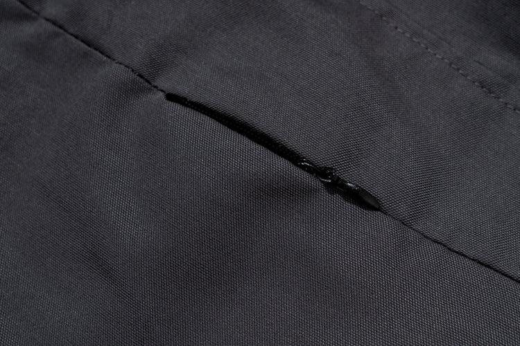 Exclusive Multi-pocket Contrast Zip Casual Baggy Pants — Dark Grey — Size 2XL — Top View