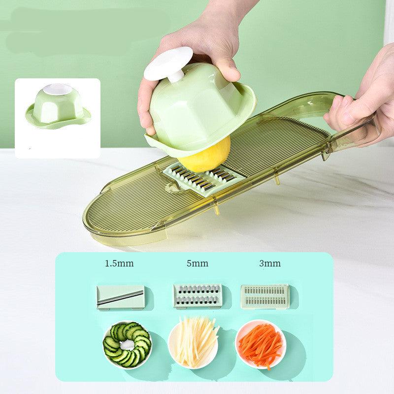 Exclusive Multifunction Transparent Vegetable Cutter — Veneer cutter Drainage basket — Size 3blades — Alternate View 9