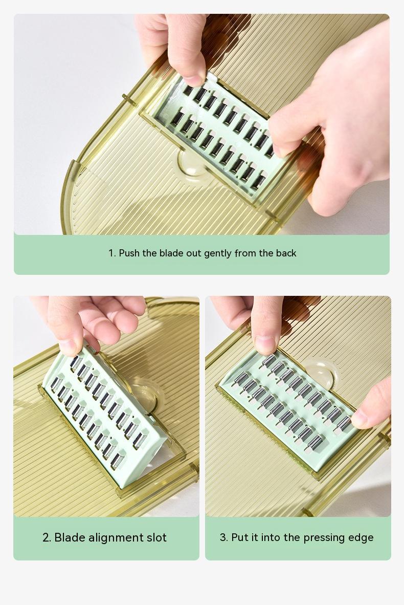 Exclusive Multifunction Transparent Vegetable Cutter — Veneer cutter Drainage basket — Size 3blades — Alternate View 14