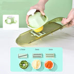 Exclusive Multifunction Transparent Vegetable Cutter — Veneer cutter Drainage basket — Size 3blades — Back View