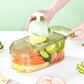 Exclusive Multifunction Transparent Vegetable Cutter — Veneer cutter Drainage basket — Size 3blades — Front View