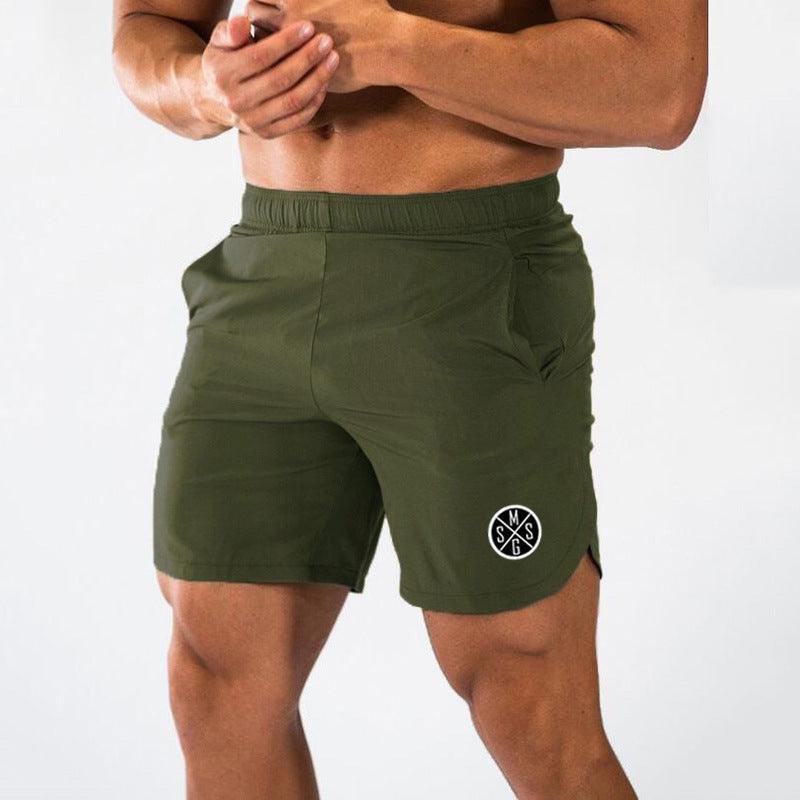 Exclusive Muscle Wear Gym Shorts — Army Green — Size L — Top View