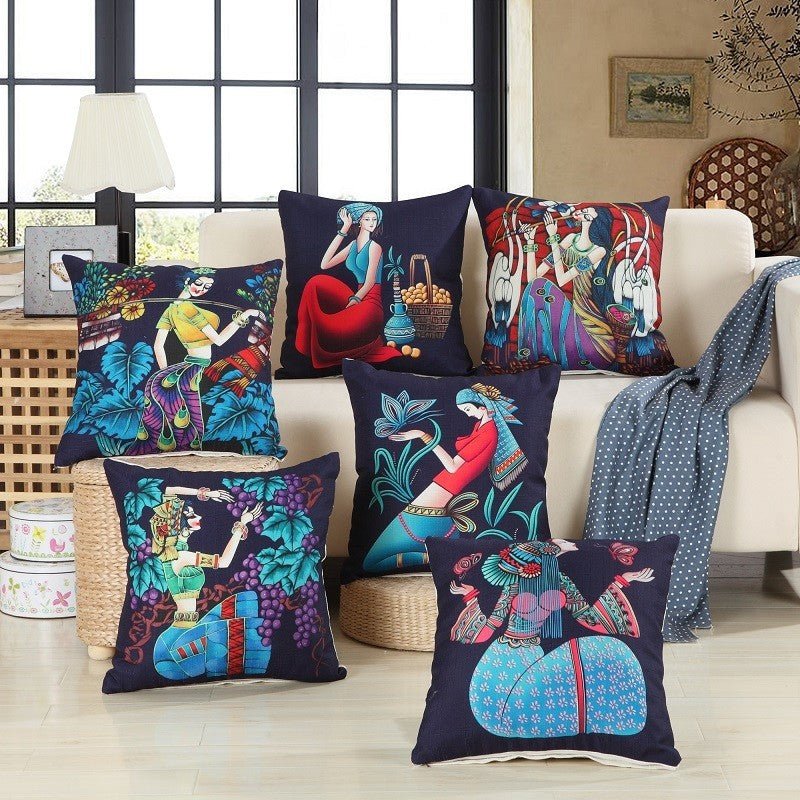 Exclusive National style sofa pillow — 2 style — Size 45x45cm — Top View