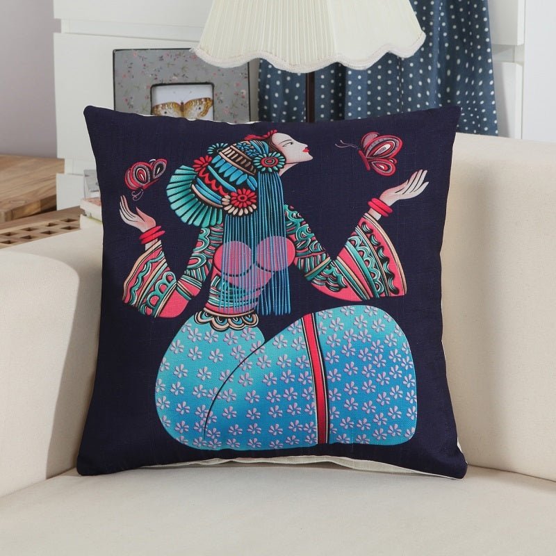 Exclusive National style sofa pillow — 2 style — Size 45x45cm — Side View