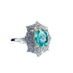Exclusive Natural Apatite Ring — White Green — Side View
