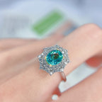 Exclusive Natural Apatite Ring — White Green — Front View
