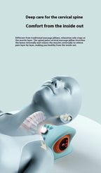 Exclusive Neck Massager Adults Cervical Spine Relief — Blue — Back View