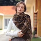 Exclusive New Winter Scarf For Women — Red lattice — Side View