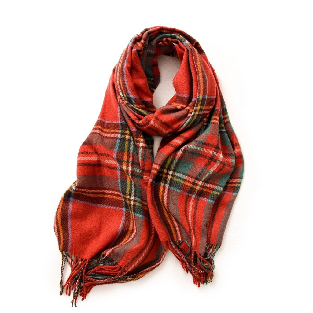 Exclusive New Winter Scarf For Women — Red lattice — Lifestyle View