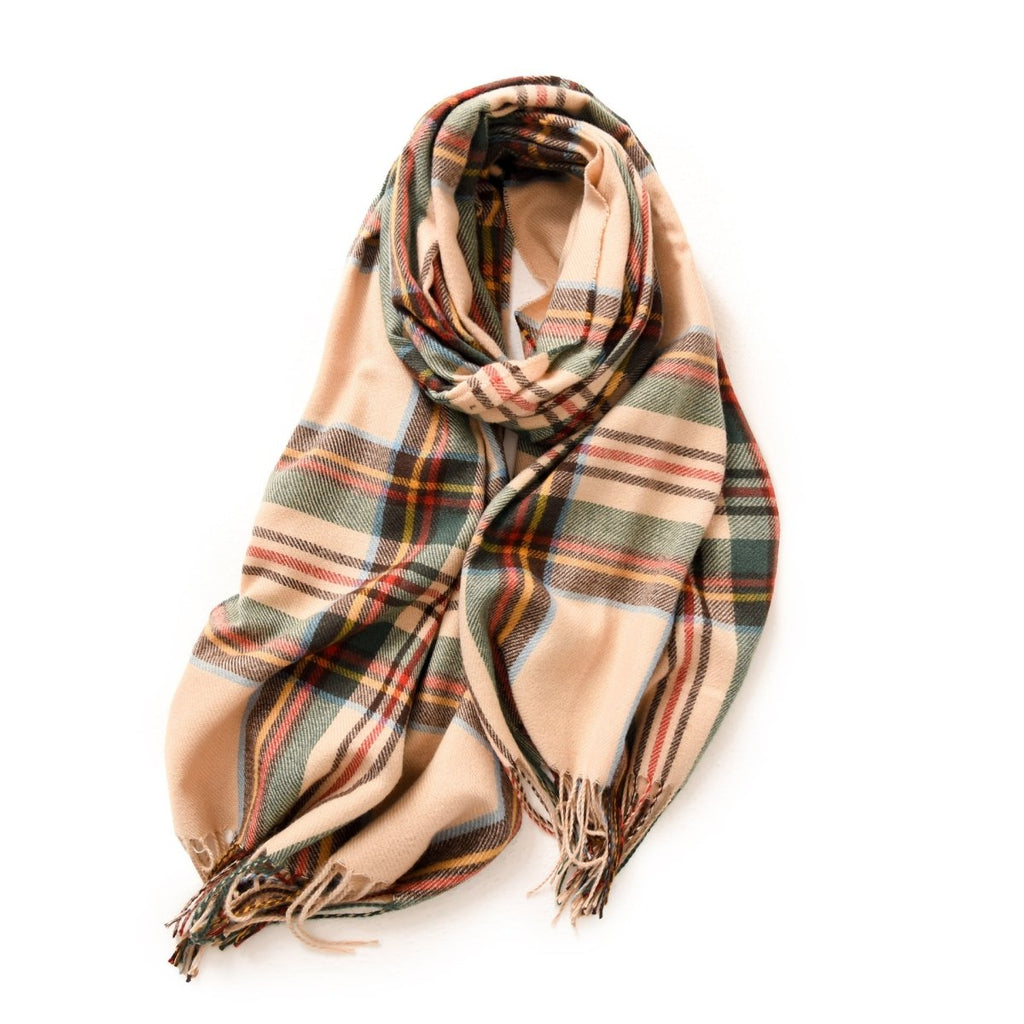 Exclusive New Winter Scarf For Women — Red lattice — Detail View