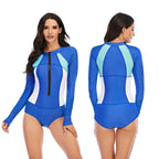Exclusive One-Piece Long-Sleeved Surfing Suit — Black B — Size 2XL — Top View