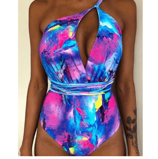 Exclusive Backless One-Piece Swimsuit — L — Size 10style — Top View