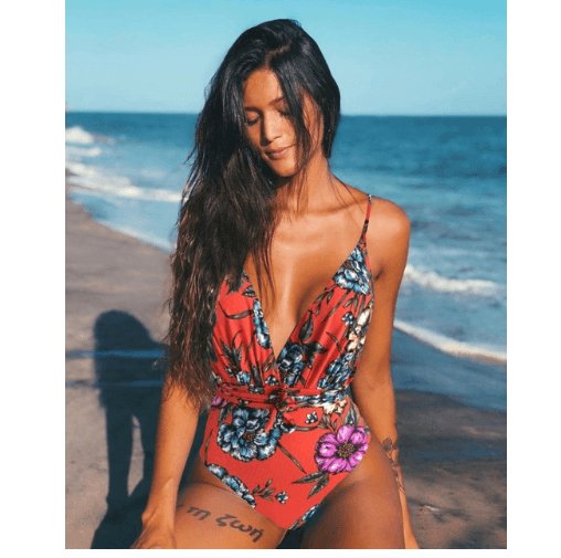 Exclusive Backless One-Piece Swimsuit — L — Size 10style — Side View
