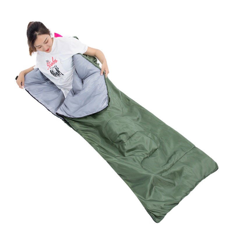 Exclusive Outdoor Camping Adult Sleeping Bag — ArmyGreen — Side View