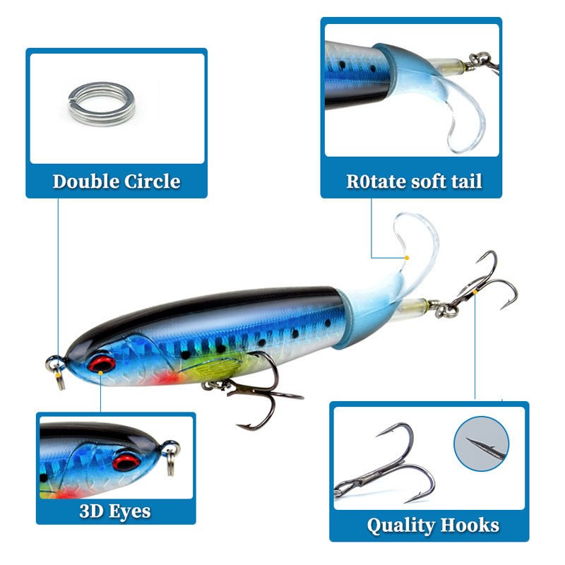 Exclusive Outdoor fishing fishing gear floating bait — B — Size 11cm — Side View