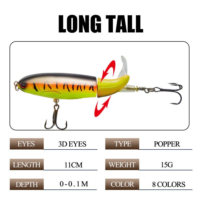Exclusive Outdoor fishing fishing gear floating bait — B — Size 11cm — Top View