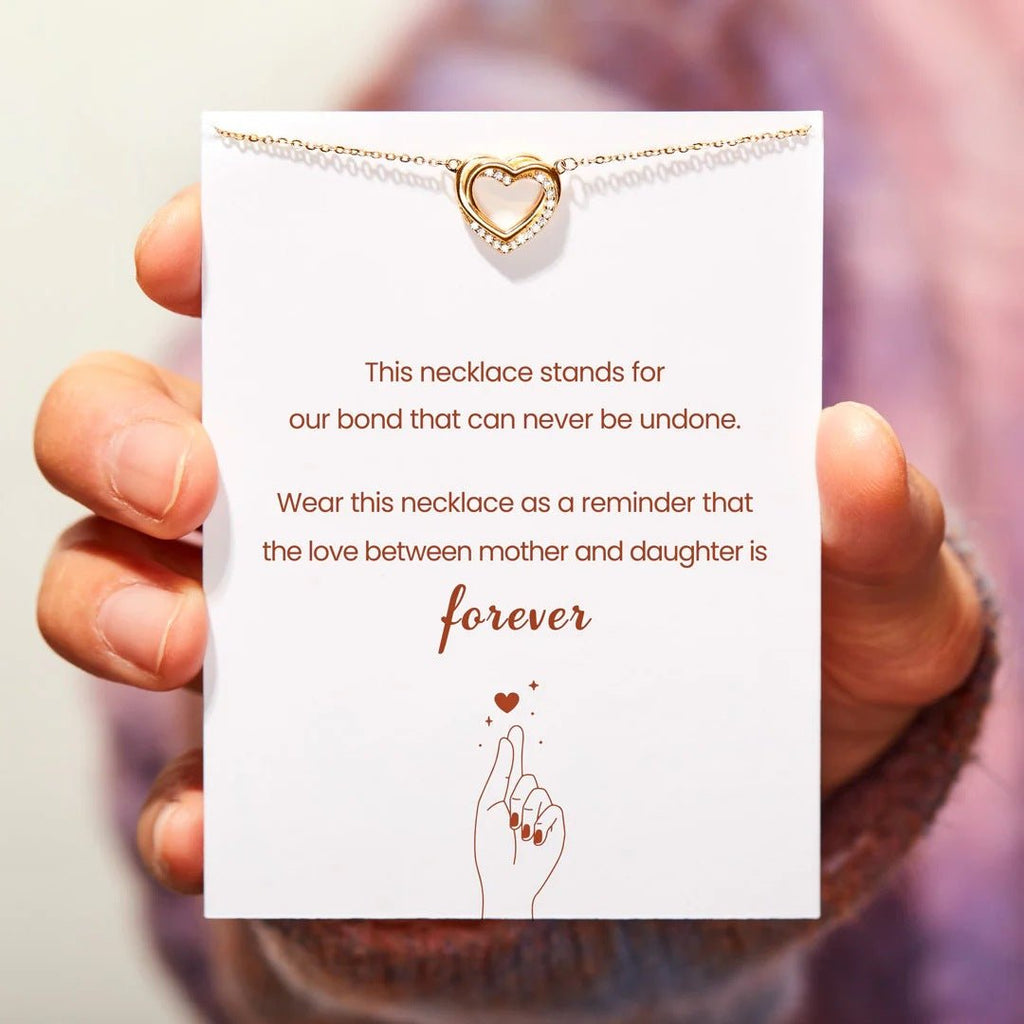 Exclusive Overlapping Double Hollow Heart Necklace — White Gold Color — Size 925 Silver — Lifestyle View